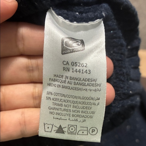 3/$25  Zero Men's Navy and White Crewneck Sweater - Picture 3 of 3